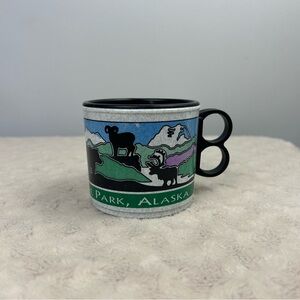 Vintage 90's Denali National Park Alaska Travel Mug Plastic Whirley Industries